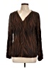 MICHAEL Michael Kors Brown Long Sleeve Blouse Size L - photo 1