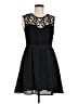Rosette 100% Polyester Hearts Black Cocktail Dress Size M - photo 1