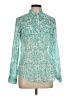 Magazine 100% Cotton Teal Long Sleeve Blouse Size L - photo 1