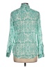 Magazine 100% Cotton Teal Long Sleeve Blouse Size L - photo 2