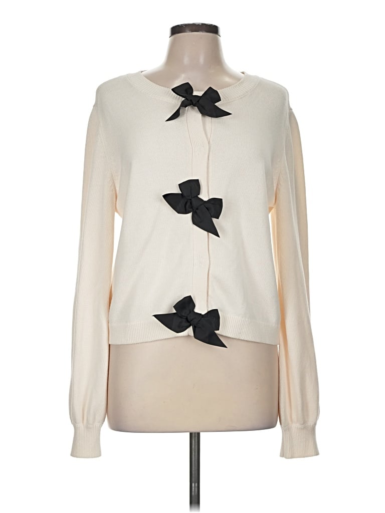 Pre-owned Ann Taylor Loft Cardigan Sweater In Ivory