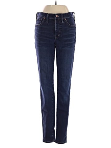 Madewell Tall 9" Mid-Rise Skinny Jeans in Larkspur Wash: TENCEL&trade; Denim Edition (view 1)