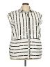 Alfani 100% Polyester Stripes Ivory Sleeveless Blouse Size 20 - photo 1