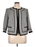 Tahari by ASL 100% Polyester Houndstooth Gray Jacket Size 14 - photo 1