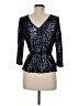 Alex Evenings 100% Polyester Black 3/4 Sleeve Top Size M - photo 2