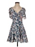 Olivaceous Print Blue Cocktail Dress Size S - photo 1