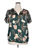 DR2 100% Polyester Teal Short Sleeve Blouse Size XXL - photo 1
