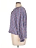 Democracy 100% Rayon Checkered-gingham Blue Long Sleeve Blouse Size XL - photo 5