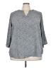 Chaus 100% Polyester Gray 3/4 Sleeve Blouse Size 3X - photo 1