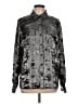 Guess 100% Polyester Metallic Silver Long Sleeve Blouse Size L - photo 1