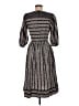 Neiman Marcus Chevron-herringbone Gray Casual Dress Size 8 - photo 2
