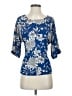 West Kei 100% Polyester Blue Short Sleeve Blouse Size S - photo 1