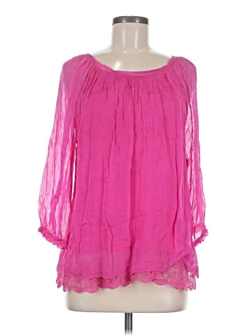 Nicola 3/4 Sleeve Silk Top (view 1)