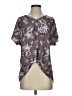 West Kei 100% Polyester Floral Gray Short Sleeve Blouse Size S - photo 1