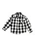 Unbranded 100% Cotton Checkered-gingham Black Long Sleeve Button-Down Shirt Size 100 cm / US 3-4 - photo 1
