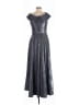 Xscape 100% Polyester Metallic Silver Cocktail Dress Size 8 - photo 2