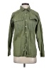 Forever 21 Solid Green Long Sleeve Button-Down Shirt Size S - photo 1