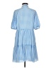 CeCe 100% Polyester Checkered-gingham Blue Casual Dress Size M - photo 2