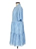 CeCe 100% Polyester Checkered-gingham Blue Casual Dress Size M - photo 5