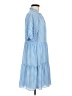 CeCe 100% Polyester Checkered-gingham Blue Casual Dress Size M - photo 4