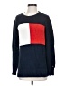 Tommy Hilfiger 100% Cotton Color Block Blue Pullover Sweater Size S - photo 1