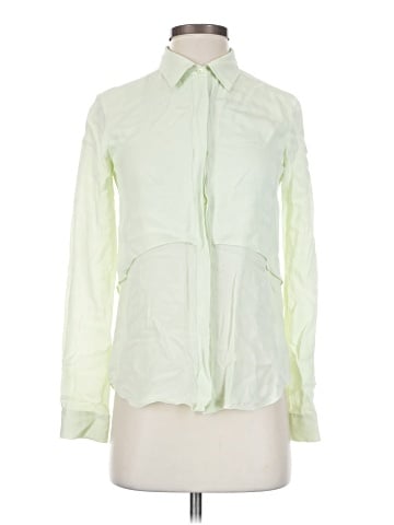 Theory Long Sleeve Silk Top (view 1)