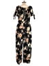 Xhilaration Floral Black Jumpsuit Size L - photo 2
