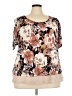 Naif Tan Short Sleeve Blouse Size 3X - photo 1