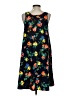 Merona 100% Polyester Print Black Casual Dress Size S - photo 2