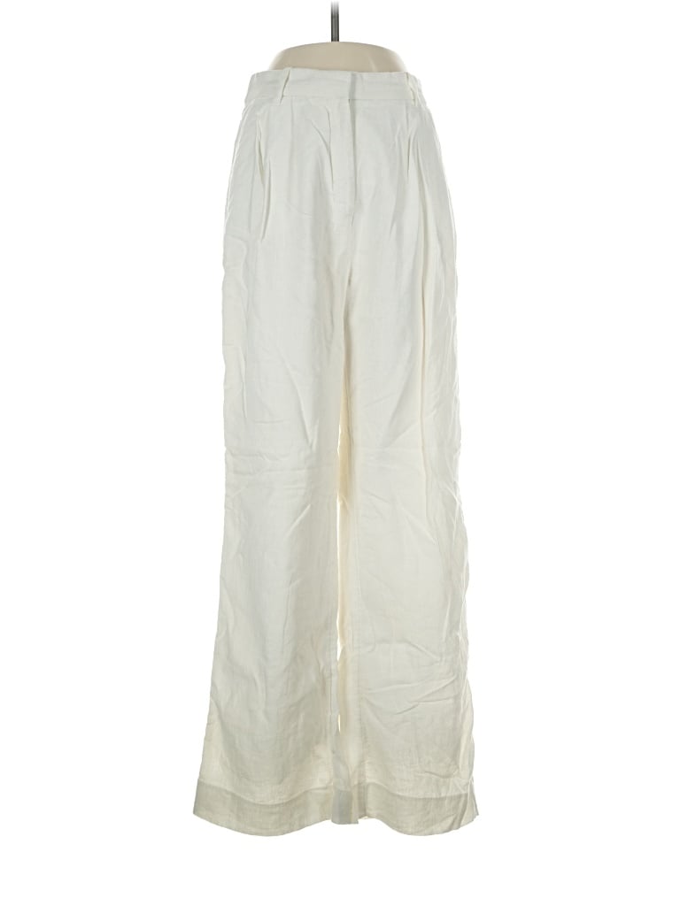 Pre-owned Abercrombie & Fitch Linen Pants In Ivory