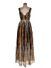 Ronny Kobo Stripes Brown Cocktail Dress Size L - photo 1