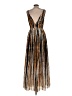 Ronny Kobo Stripes Brown Cocktail Dress Size L - photo 2