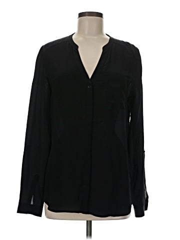 Trouve Long Sleeve Silk Top (view 1)