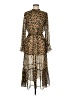 Banana Republic 100% Polyester Animal Print Gold Cocktail Dress Size 6 - photo 1