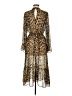 Banana Republic 100% Polyester Animal Print Gold Cocktail Dress Size 6 - photo 2