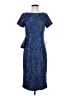 JS Collections 100% Nylon Paisley Blue Casual Dress Size 4 - photo 1
