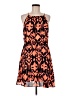 Collective Concepts 100% Polyester Print Orange Casual Dress Size M - photo 1