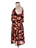 Collective Concepts 100% Polyester Print Orange Casual Dress Size M - photo 5