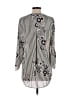 Black Rainn 100% Polyester Silver 3/4 Sleeve Blouse Size M - photo 2