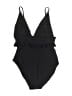 J.Crew Solid Black One Piece Swimsuit Size 8 - photo 2