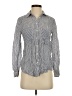 Forever New Stripes Gray Long Sleeve Button-Down Shirt Size 2 - photo 1