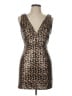 Zinga 100% Polyester Animal Print Brown Cocktail Dress Size L - photo 1
