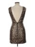 Zinga 100% Polyester Animal Print Brown Cocktail Dress Size L - photo 2