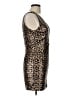 Zinga 100% Polyester Animal Print Brown Cocktail Dress Size L - photo 4
