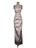 Talbot Runhof Metallic Silver Cocktail Dress Size 4 - photo 1