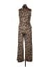 Nina Leonard Animal Print Brown Jumpsuit Size XL - photo 2