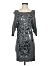 Nicole Miller Metallic Silver Cocktail Dress Size P (petite) - photo 1