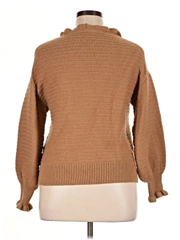 Madewell Ruffle-Neck Pullover Sweater in Cotton-Merino Yarn (view 2)