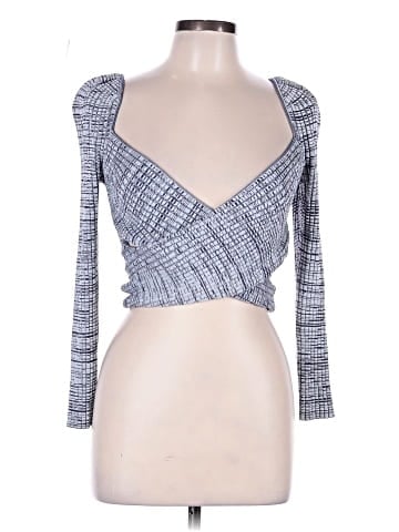 Self-Portrait Crossover Ribbed Knit Top (view 1)