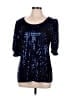 MSK Blue 3/4 Sleeve Top Size L - photo 1